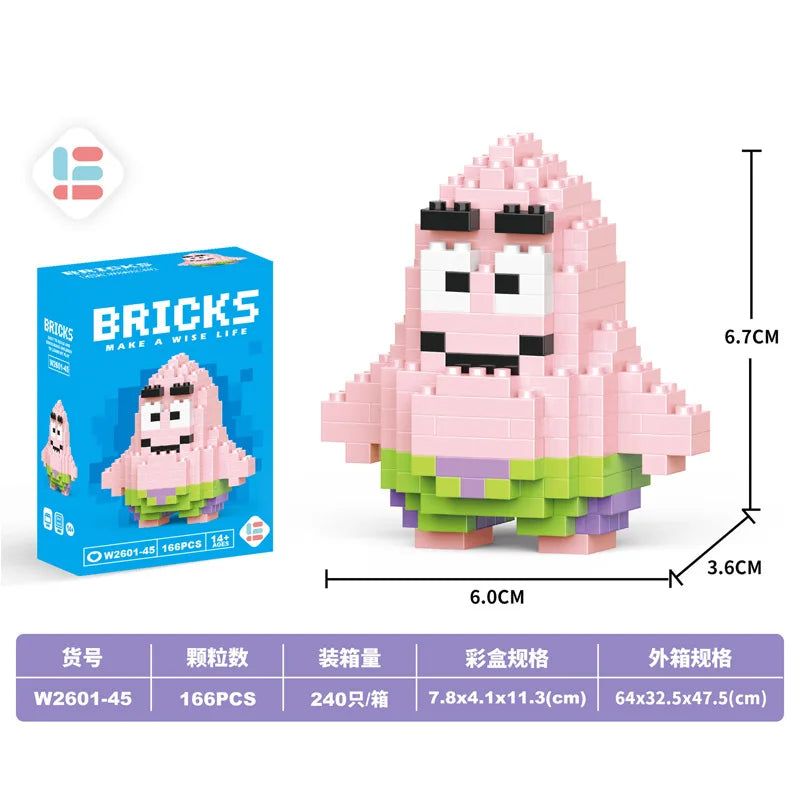 Disney Small Granular Building Model Toy Cartoon Character Stitch, SpongeBob Mini Block Toy Christmas Gift for Children - CADA BRICKS®