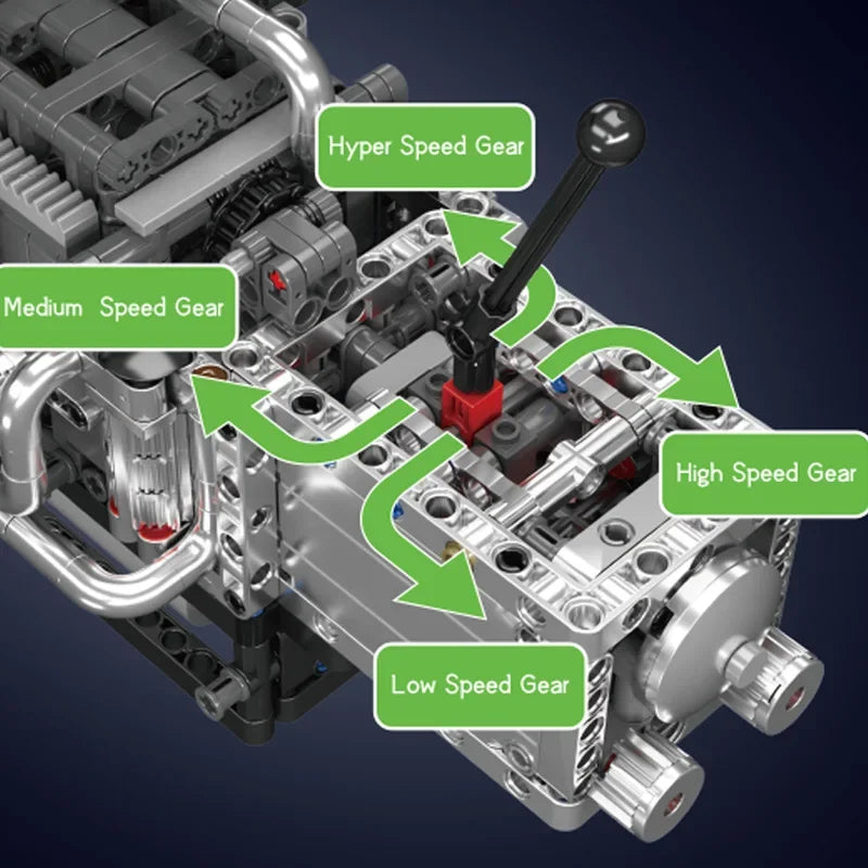 Mould King MOC Technical Car Engine Toys The Motorized Rotary Piston Engine Building Block Brick Set Kids Christmas Gift 10212