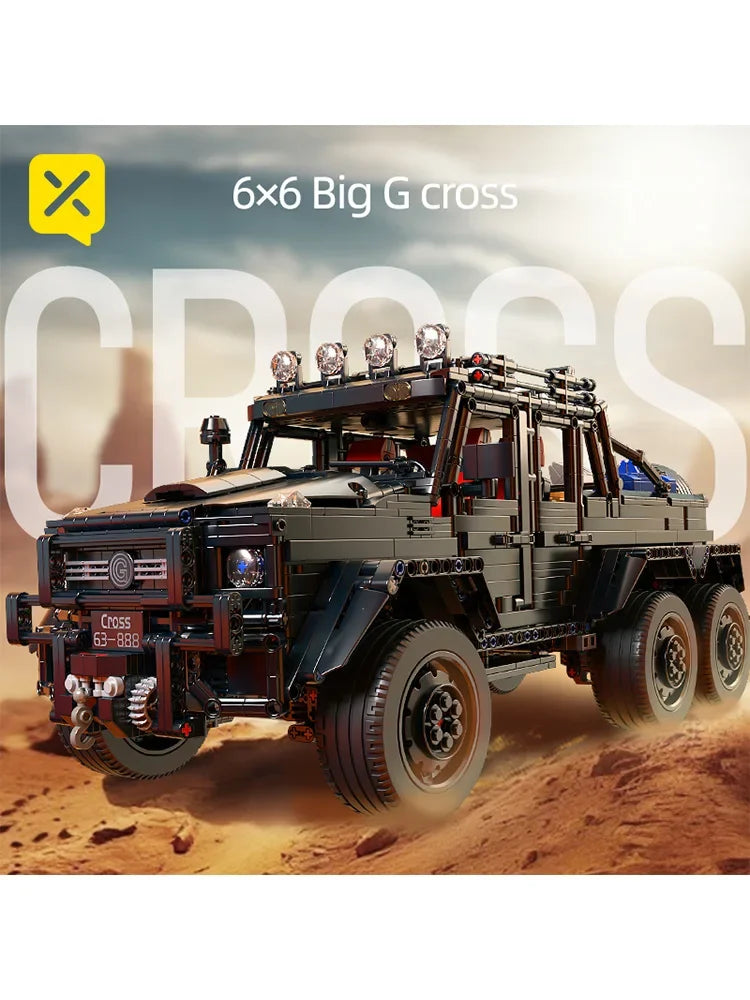 ToylinX Off-Road SUV Black Kits 1/8 Scale Pickup Truck Car Challenge Building Blocks Gift for Technical Enthusiasts Adults