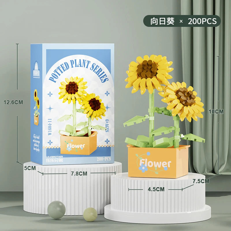 Bouquet Flower Mini Diy Building Block Toys for Children Bricks Blocks for Adults Constructor Micro Bricks Construction Set Gift - CADA BRICKS®