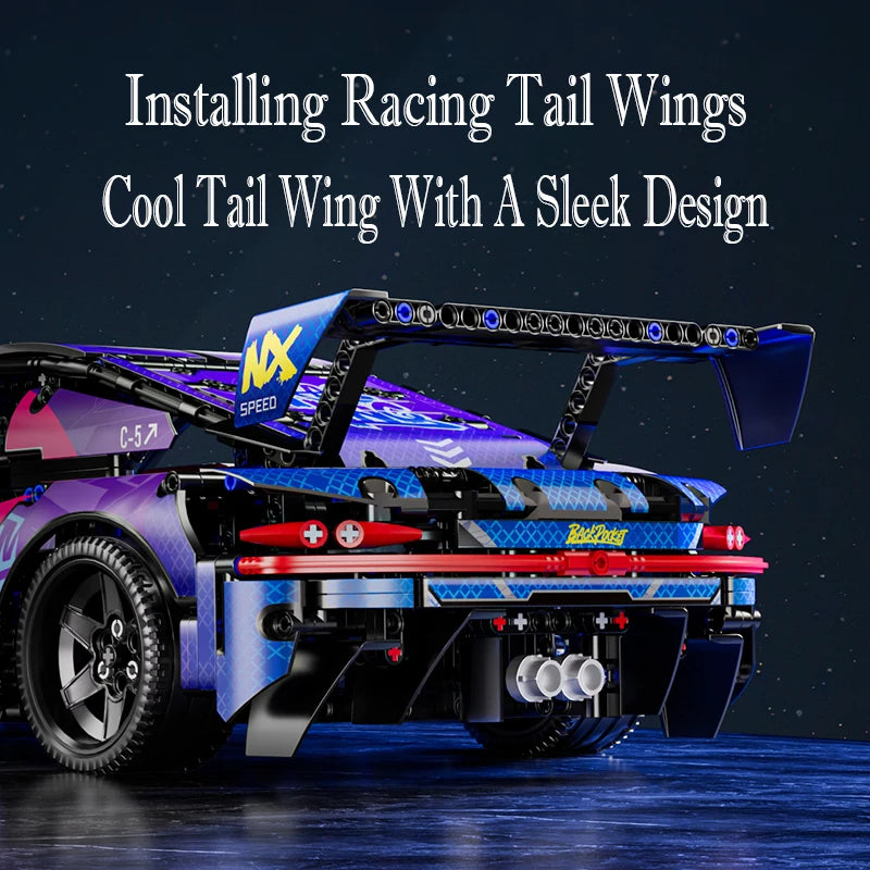 1700pcs RSR Racing Car Building Blocks Set – DIY Technical Sports Car Model, CE Certified, Compatible with Lego, Unisex Gift for Adults & Teens