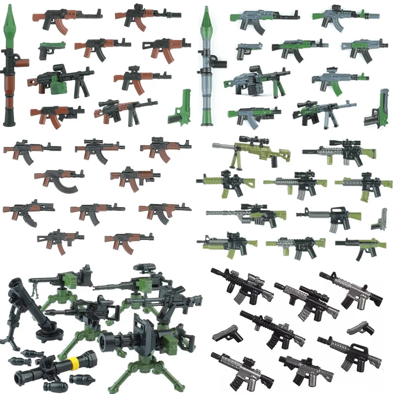 Military Army Figures Building Blocks SWAT Ghost Commando Special Forces Soldier Weapons Gun Hat Shield Belt AK Mini Bricks Toy - CADA BRICKS®