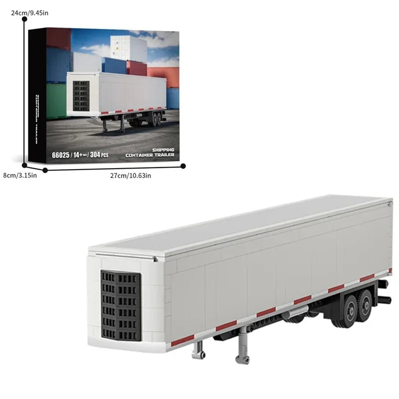 421-delige Europese vrachtwagenkop bouwstenen verbindbare containertrailer modelstenen educatief doe-het-zelf speelgoed voor cadeaus voor kinderen