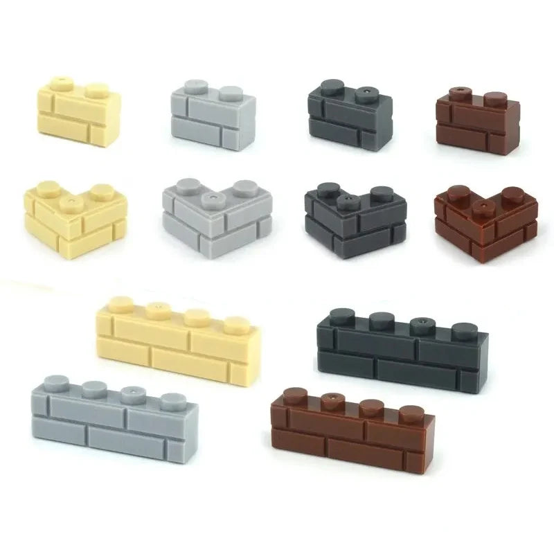 Small Particles Thick Wall Bricks 1x2 1x3 1x4 Dots Bulk Accessories Doors Windows DIY Building Blocks Educational Toy for Kids