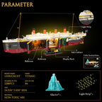 2288Pcs Titanic Model Creative Luxury Cruise Ship Set Moc City Boat Assembly Building Blocks with Lights Brick Toys For children