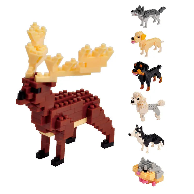 Mini Building Blocks 3D Animal  Diamond Model Micro Bricks Dog Cat Bird Moose Wolf Panda Macaw Toys For Children Birthday Gifts - CADA BRICKS®