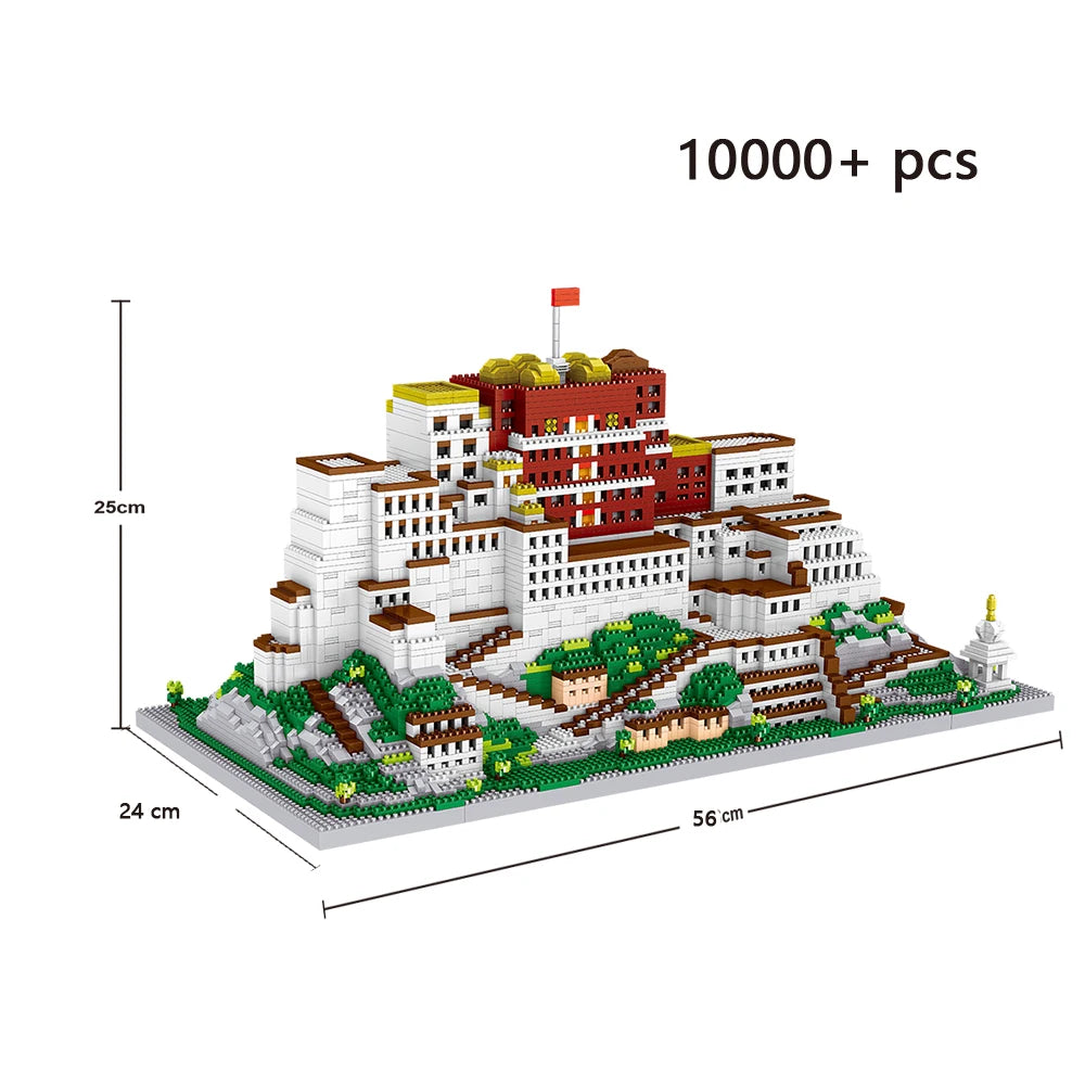 10000pcs Bricks Potala Palace 3D Plastic Model Architecture Micro Bricks for Adults Building Blocks Toy Kits Assemble Decoration
