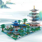 5186PCS Chinese Architecture Micro Building "Hangzhou West Lake "DIY Diamond Bricks with Ligh Toy for Kids Adult Gift