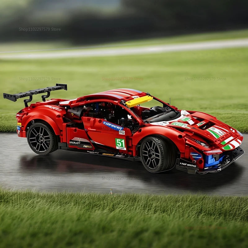 Technical 1684PCS 488GTE Race Car 42125 Serie Mechanical Group Performance Sport Car Diy Display Model Car Collection Decor Gift