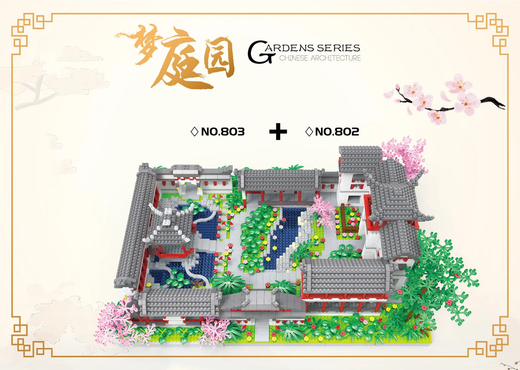 Chinese Famous Architecture Micro Diamond Block China Suzhou Dream Garden 3in1 Build Brick Toy Figure Model Nanobrick For GiftS