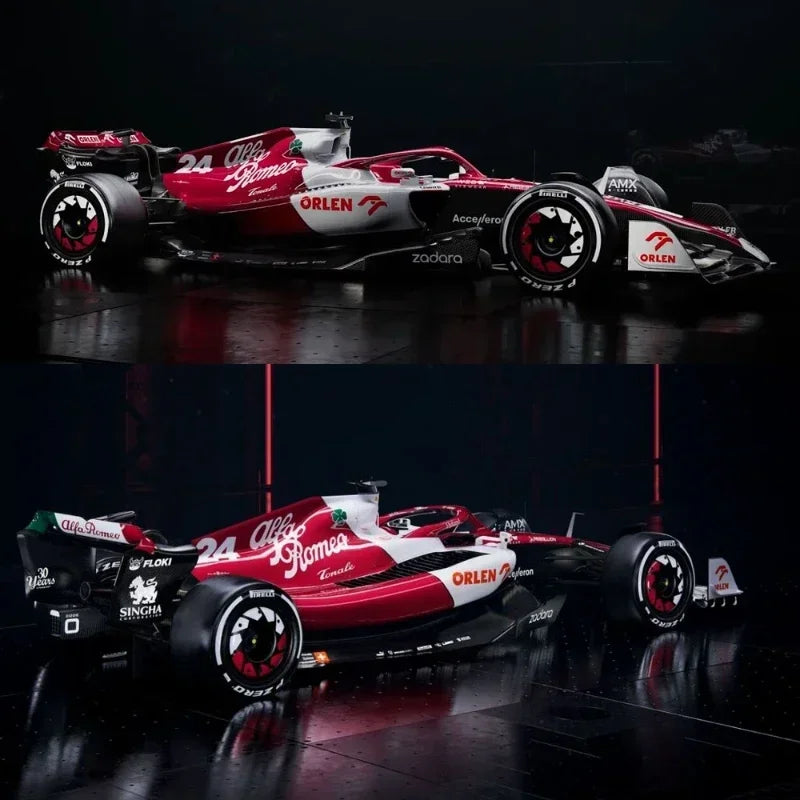 1:43 Scale 2022 Alfa Romeo F1 Team ORLEN C42 Technical Racing Car Building Block Formula 1 Model Vehicle Bricks Construction Toys For Gifts