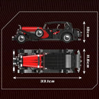 Mould King 10114 Technical Car Toys The Red Vintage Car Building Block Assembly Oldtime Car Brick Set Kids Christmas Gift