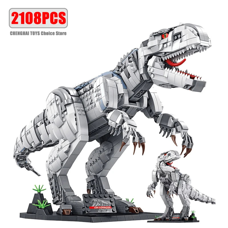 Jurassic Dinosaur World Large Mechanical Tyrannosaurus Rex Building Blocks T-rex Model With Lights Bricks Toys For Children Gift - CADA BRICKS®