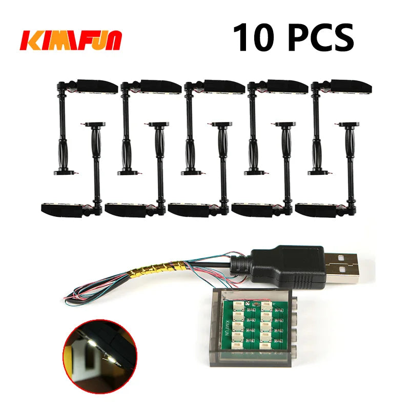 10PCS 0.8mm Pin RGB LED Building Blocks USB Lamp DIY Street Light City Electric Decorate 1X1 Brick Toy Compatible All Brands - CADA BRICKS®