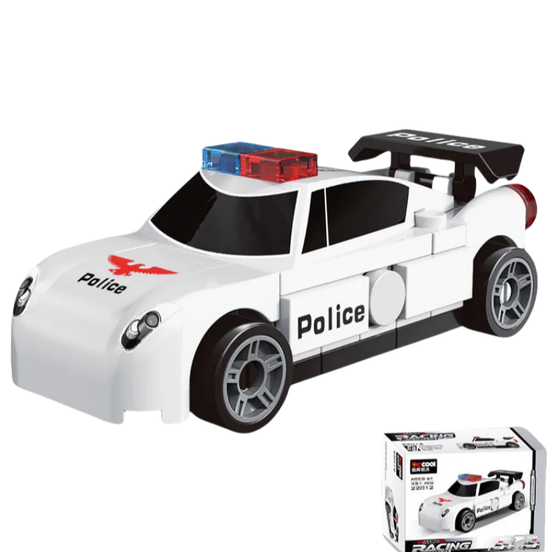 Doe-het-zelf raceauto bus bouwvoertuig ambulance terugtrekmodel bouwstenen speelgoed voor kinderen jongens compatibel met Lego