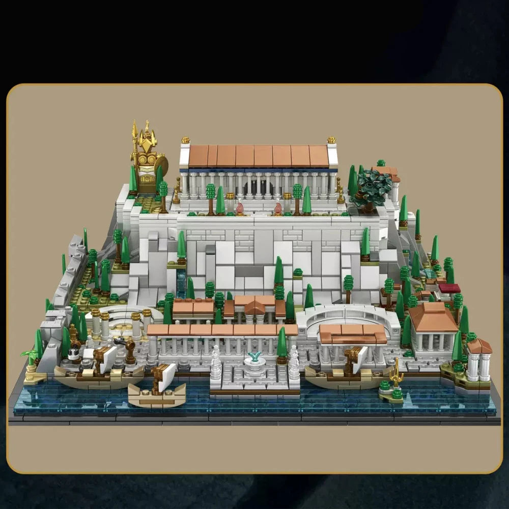 MOC 2025 New Greece Acropolis of Athens Castle Building Blocks Parthenon Amphitheatre Tower Architecture Brick Toy Children Gift