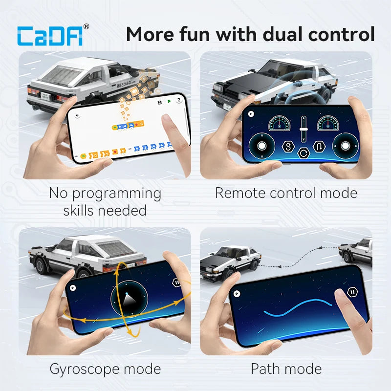 Cada 325Pcs City technical RC Drift Racing Car Building Blocks DIY Toyota AE86 Sports Car Bricks Gifts Toys For Children Gifts