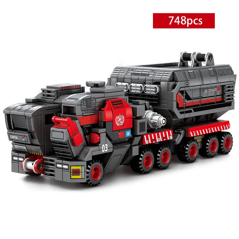 Military Model Building Block the Wandering Earth Heavy Transport Vehicle Truck 832pcs Educational Bricks Toy Boy