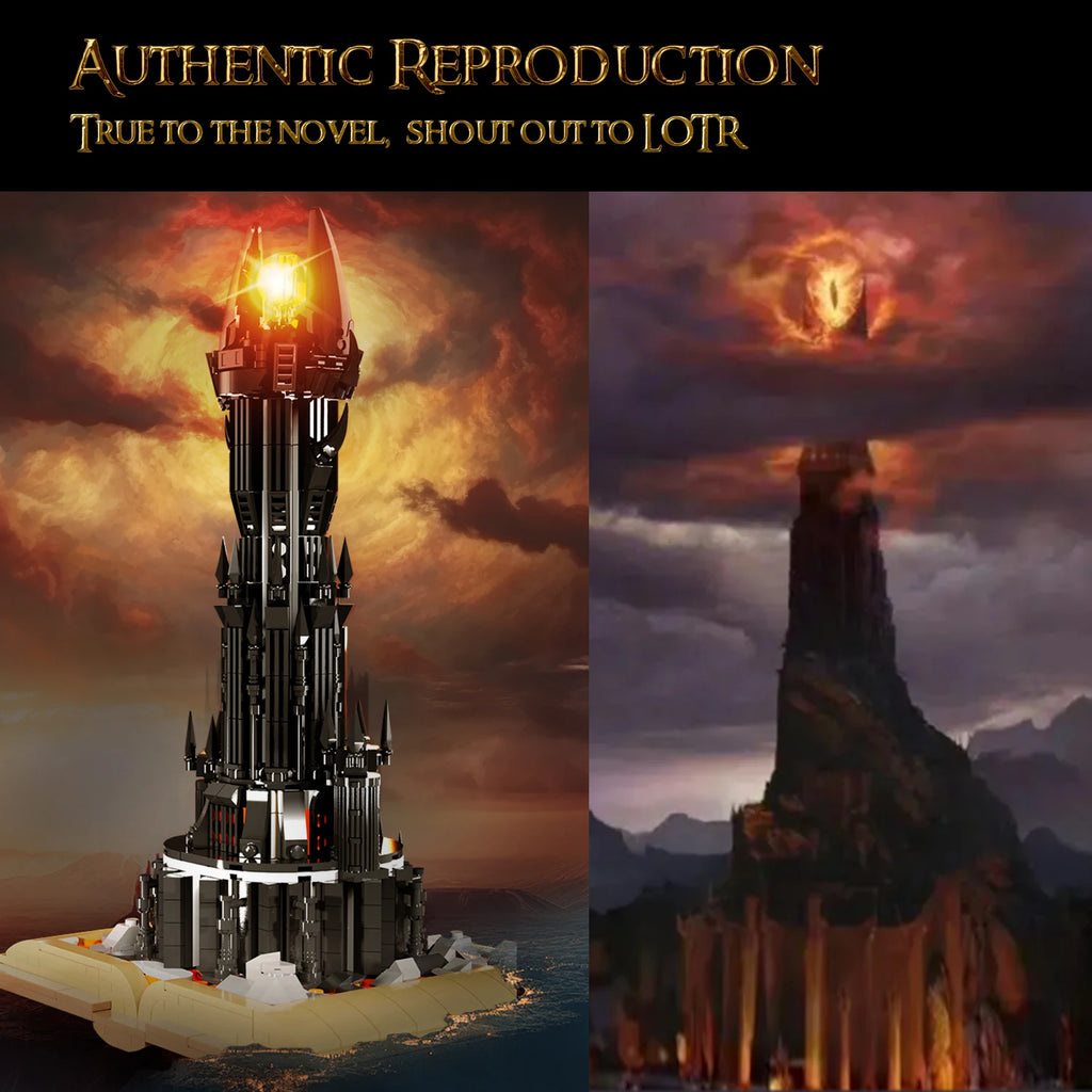 966PCS Black Tower Magic Book Building Blocks Dark Magic Castle Model Assembly Bricks With Lights Kid Toys Christmas Gifts - CADA BRICKS®