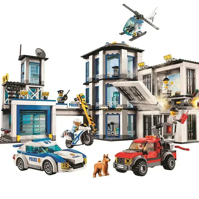 1078Pcs Police Station City Building Block Compatible MOC-60141 Brick Toys For Children Boys Birthday Christmas Gifts - CADA BRICKS®