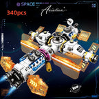 Stads Pendel Satelliet Raket Bouwstenen Ruimtestation Saturnus Astronaut Figuur Man Blokken Set Cadeau voor Jongens