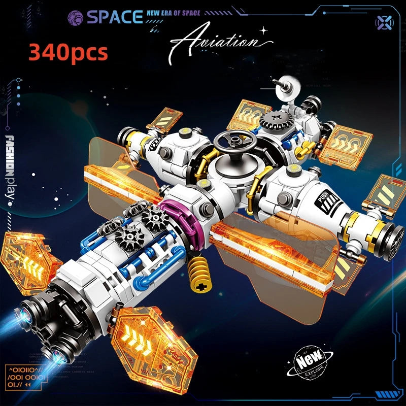 City Shuttle Satellite Rocket Building Blocks Space Station Saturn Astronaut Figure Man Bricks Set Gift for Boys