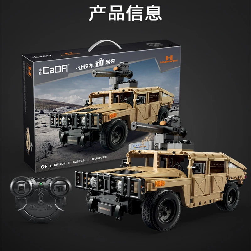 Cada technical LED SUV Armored Buggy Trucks Pickup Bricks City Off-road Remote Control Car Building Blocks Toy for Boys Gifts