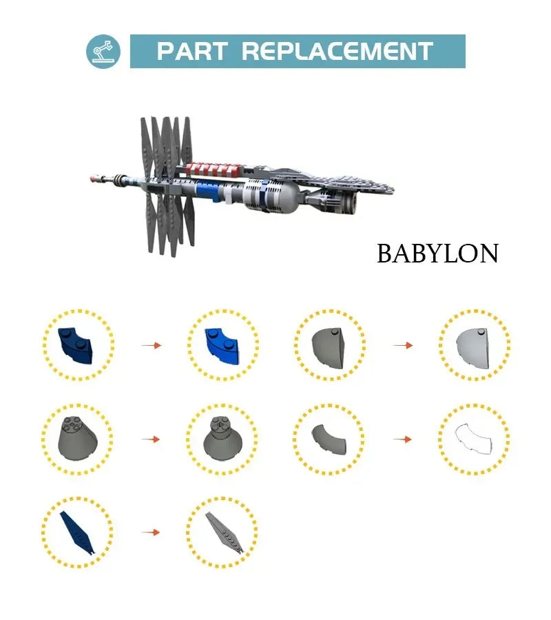 Classic Movie Babylon 5 Space Station Building Blocks DIY Model Educational Toys for Children Kids Gift