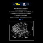 744 Pcs Mould King 10213 Motorized S55 Inline-6 Engine Model Building Set Puzzle Assembling Education Toys for Christmas Gifts