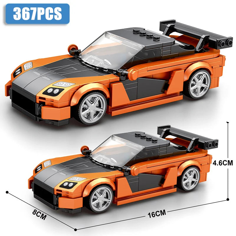 2024 New Speed Champion Sports Car Building Blocks City Technique Car MOC RX7 250GT Racing Vehicle Bricks Toys For Children Gift - CADA BRICKS®