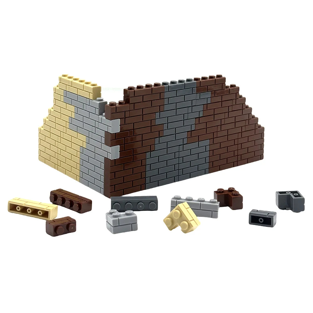 Små partikler tykke veggstein 1x2 1x3 1x4 prikker løse deler tilbehør dører vinduer gjør-det-selv byggeklosser pedagogisk leketøy for barn