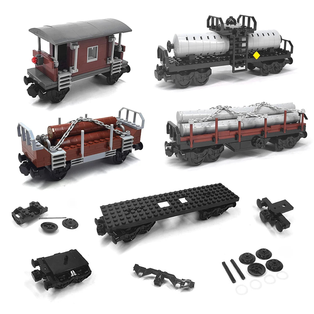 City train building blocks DIY modified accessories, creative MOC assembly track train carriage expansion set, base, wheel parts - CADA BRICKS®