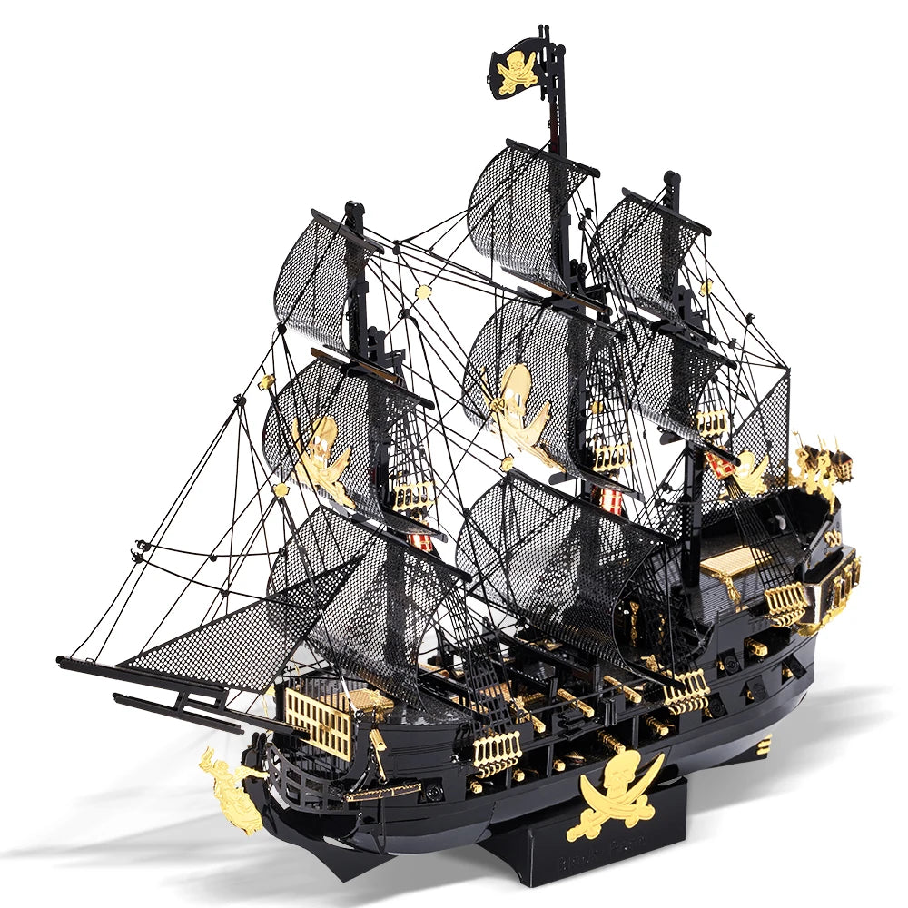 Piececool 3D Metal Puzzles Pirate Ship Building Blocks The Queen Anne's Revenge DIY Boat Toys Jigsaw Christmas Gifts for Adult