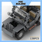 MOC Militaire Serie Jeep Model Bouwstenen 1:35 Schaal Licht Vrachtwagen Doe-Het-Zelf Samenstellen Blokken Creatief Auto Speelgoed Collectie Kerstcadeau