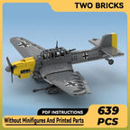 Technische Moc Steentjes Militair Model Ju 87 Stuka Jachtvliegtuig Modulaire Bouwstenen Cadeaus Speelgoed Voor Kinderen Doe-Het-Zelf Sets Om Te Monteren