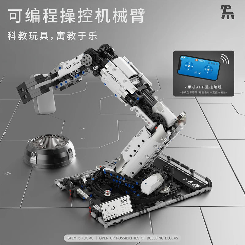 IN STOCK T2007 Technical Programming the Robotic Arm Building Blocks Bricks Assembling Model Toys for Boys Christmas Gift Set