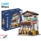 Cada LED City Japanese Style Canteen House Architecture Building Blocks Late Night Canteen Figures Bricks Toys for Kid Gifts - CADA BRICKS®