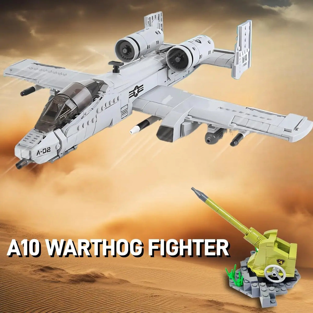 961 TEILE WW2 A10 Warthog Flugzeug Kampfjet Bausteine Set Luftwaffe Flugzeug Modellbausätze Baustein Spielzeug Geschenke für Jugendliche und Erwachsene