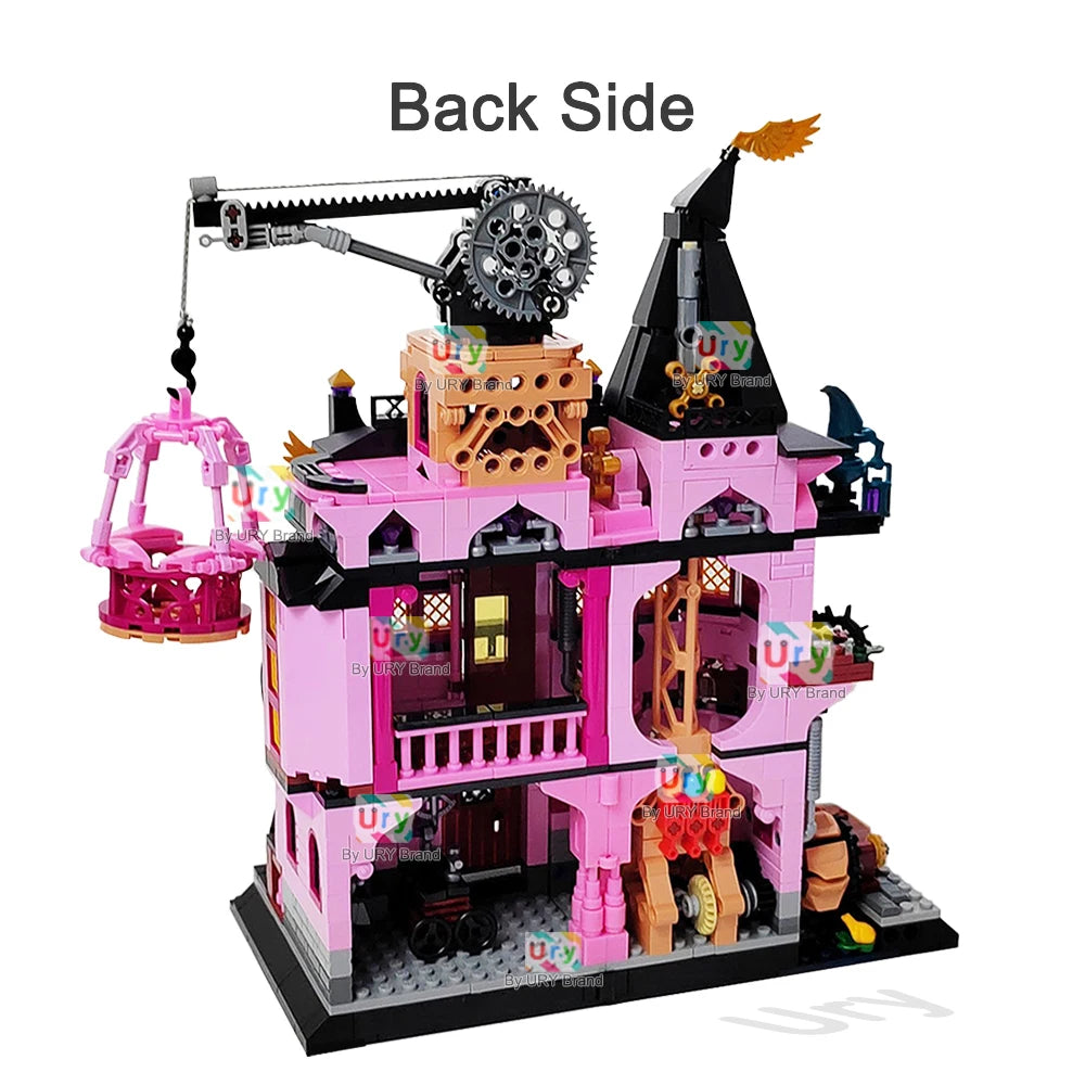 Mini Bricks Friends Haunted House City Halloween Villa Magic Labs MOC Openable Architecture Building Blocks Toys for Kids Gifts