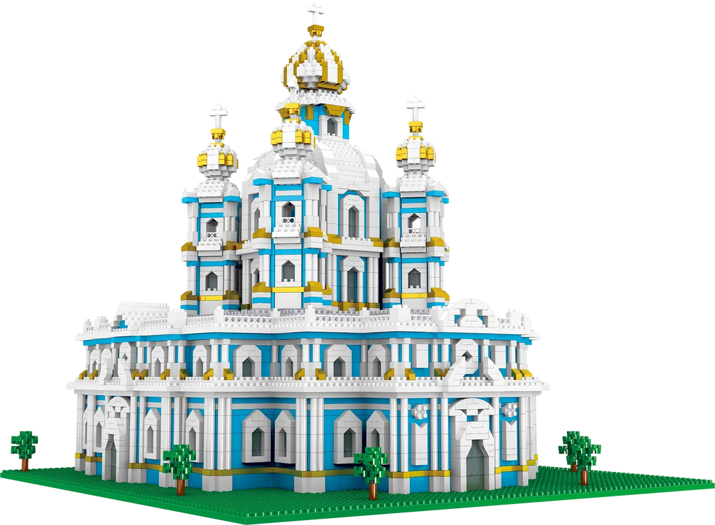 3737 STUKS Smolny Kerk Model Bouwstenen Wereldberoemde Attracties Architectonisch Straatbeeld Bakstenen Kinderen Doe-Het-Zelf Speelgoed Vakantiecadeau