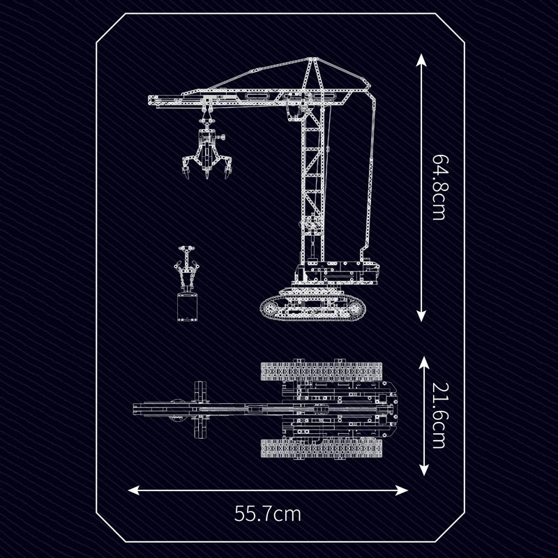 Mould King 17059 Technical Car Toys Remote Control Crawler Crane Model Compatible With 42042 Building Block Kids Christmas Gifts