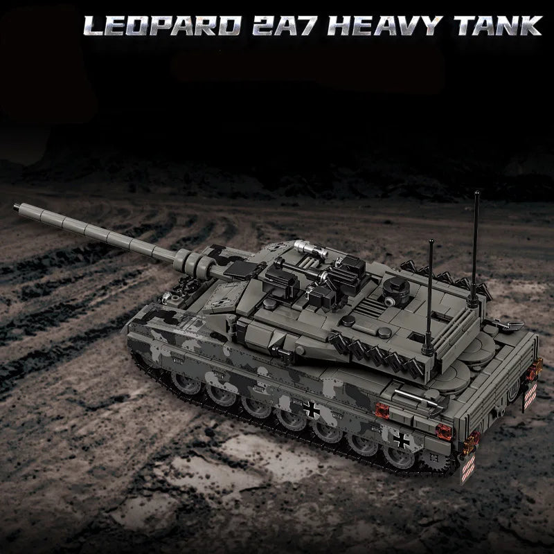 Military WW2 MOC Leopard 2A7 Army Main Battle Tank Soldiers Building Blocks Bricks M1 T90M Tank Set For Children Boys Gifts - CADA BRICKS®