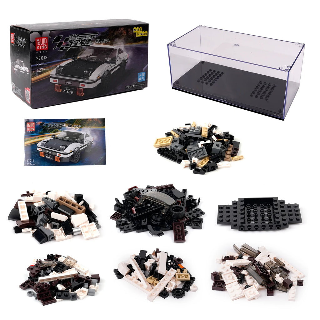 Mould King 27013 AE86 Initial D Car Models Building Sets with Display Case Collectible Model Car Kits Race Car Building Blocks - CADA BRICKS®