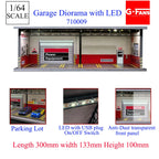 GFans NEW Model 1:64 Scale Diorama Car Garage Model With LED Lights Parking Lots City DIY Model Sets Collection Display Gifts