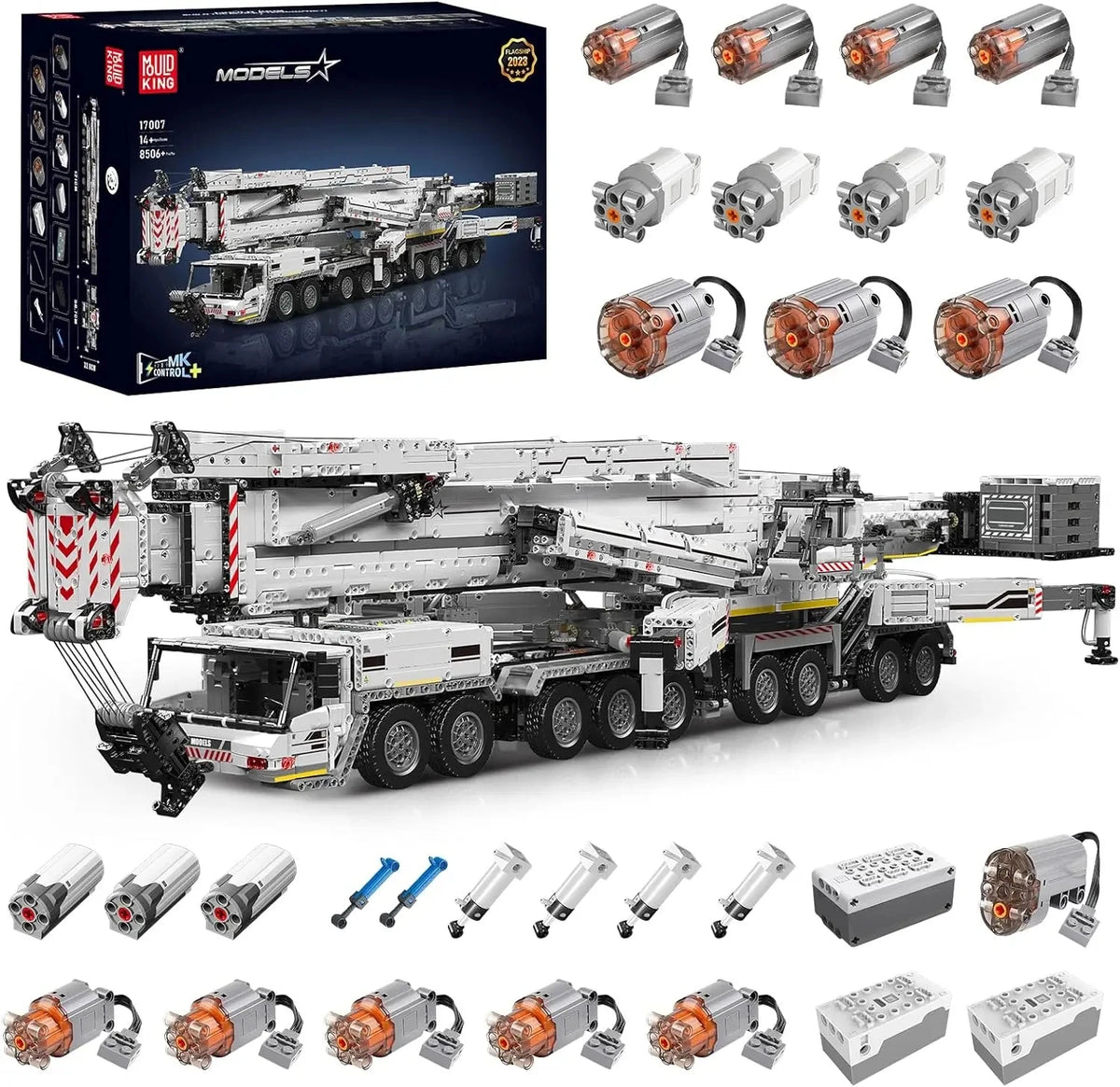 MOULD KING 17007/17008 Technical Car Toys Motorized LTM 11200 Crane Truck Building Block Assembly Model Brick Kid Christmas Gift