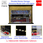 GFans NEW Model 1:64 Scale Diorama Car Garage Model With LED Lights Parking Lots City DIY Model Sets Collection Display Gifts
