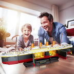 Titanic-Bausatz mit LED - 2 in 1 Titanic-Schiff Mini-Baustein-Schiffsmodell mit Gletscher-Displayständer Spielzeuggeschenk für Erwachsene und Kinder ab 10 Jahren