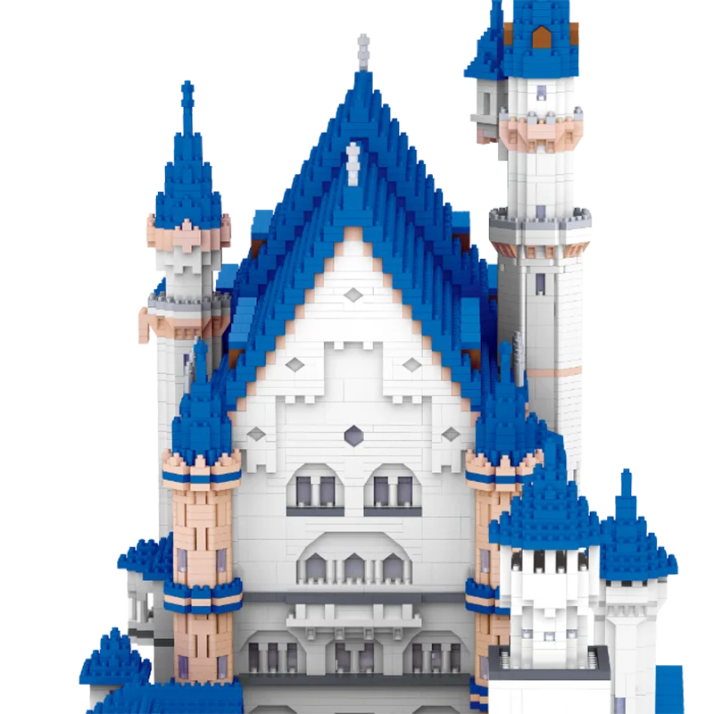 KNEW BUILT Huge New Swan Stone Castle Micro Mini Bricks for Adults Huge Assemble Architecture Toys Kits Diamond Build Blocks