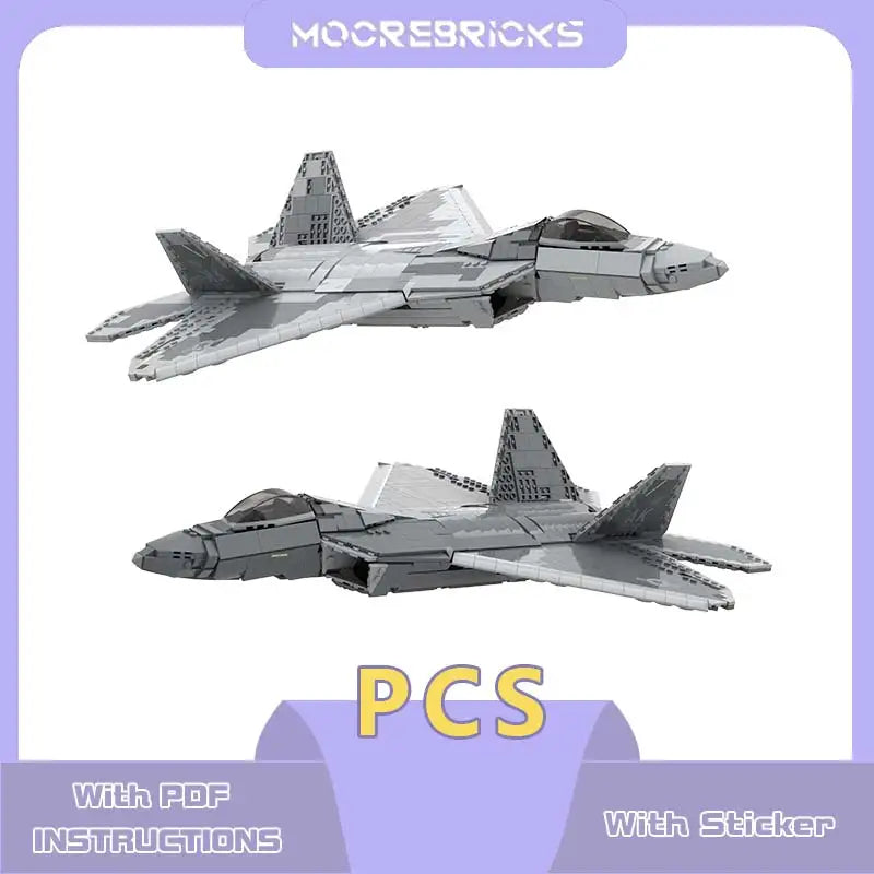 Militair oorlogsvliegtuig A F-22 Raptor modelset luchtmacht multifunctionele jager bouwstenen creatieve expert speelgoed kinderen verzamelcadeau