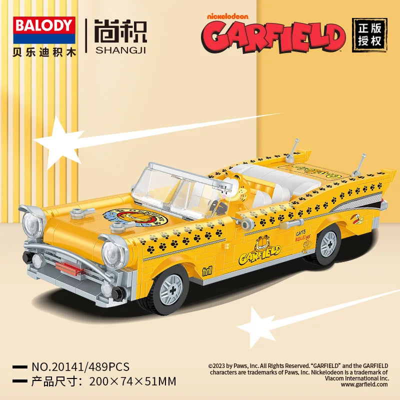 Balody Kawaii Anime Garfield Cat Mini Building Blocks Model Open Topped Car MOC TV House Brick Figure Toys For Christmas Gift - CADA BRICKS®